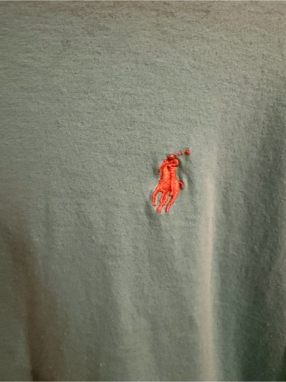 Ralph Lauren Short-Sleeve Crew Tee in Aqua with Orange Pony - Picture 2 of 4